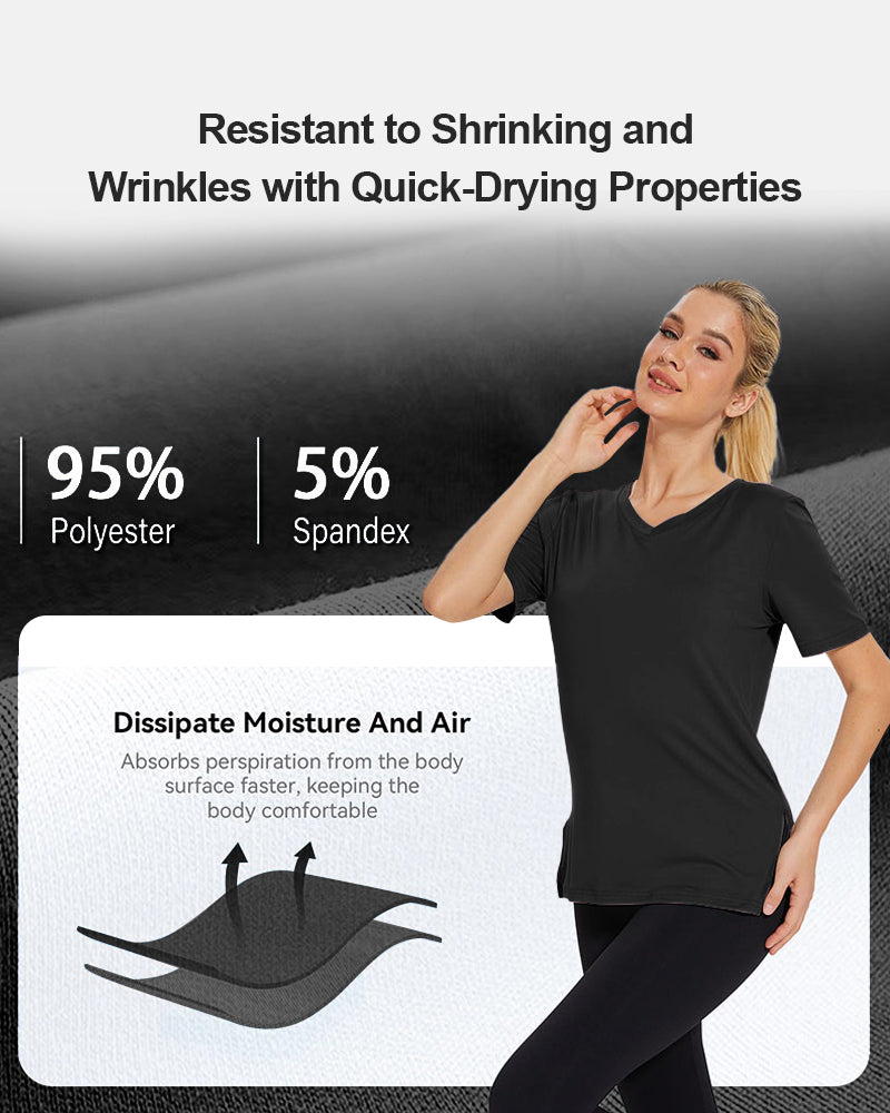 Longer Sleeve Plus Size V-Neck T-Shirt — Covers Your Arms & Hides Your Belly