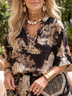 Mina | Printed Wide Leg Wrap Top Set