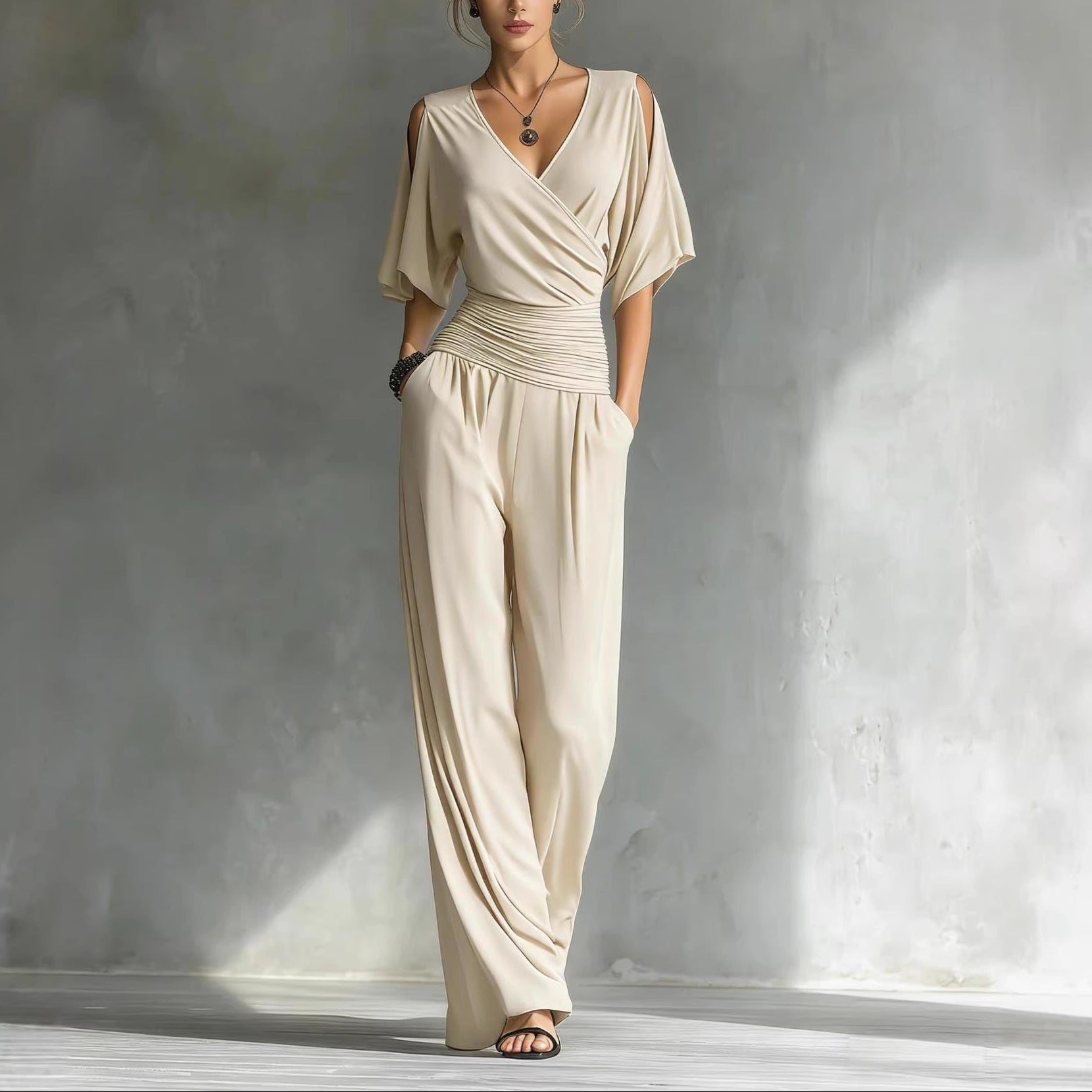 Elena | Wrap V-Neck Jumpsuit
