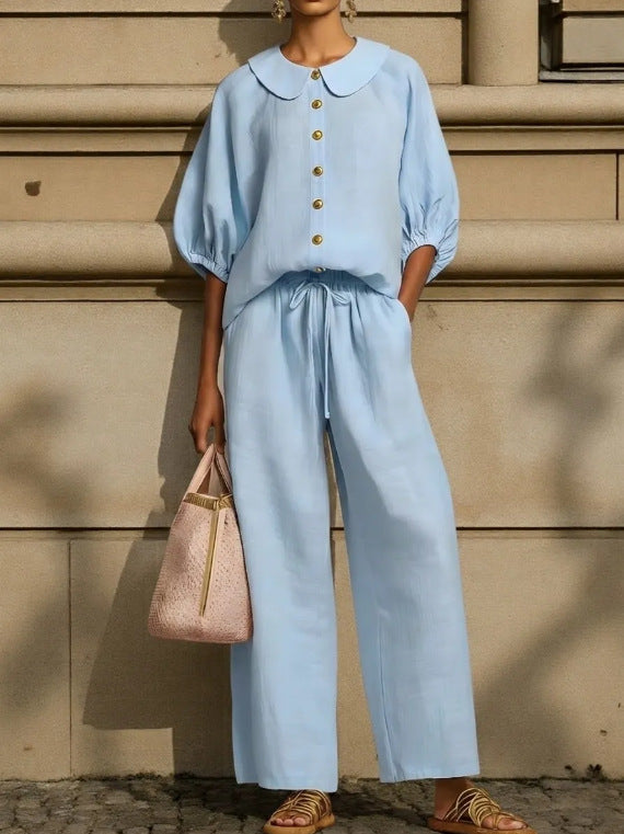 Tavielle | Breezy Blouse & Pants Set