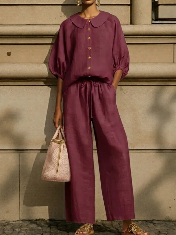 Tavielle | Breezy Blouse & Pants Set