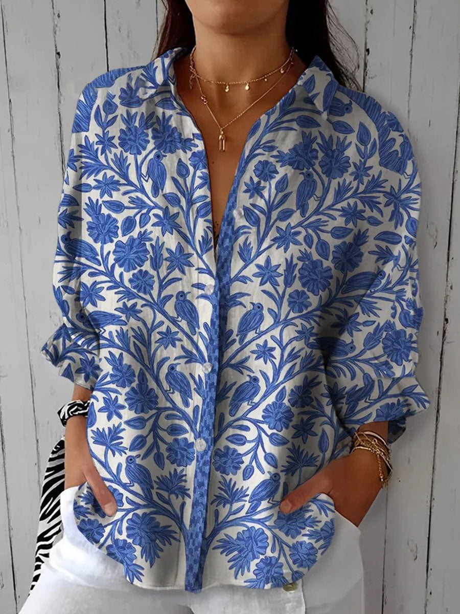 Analeia Blue Garden Blouse