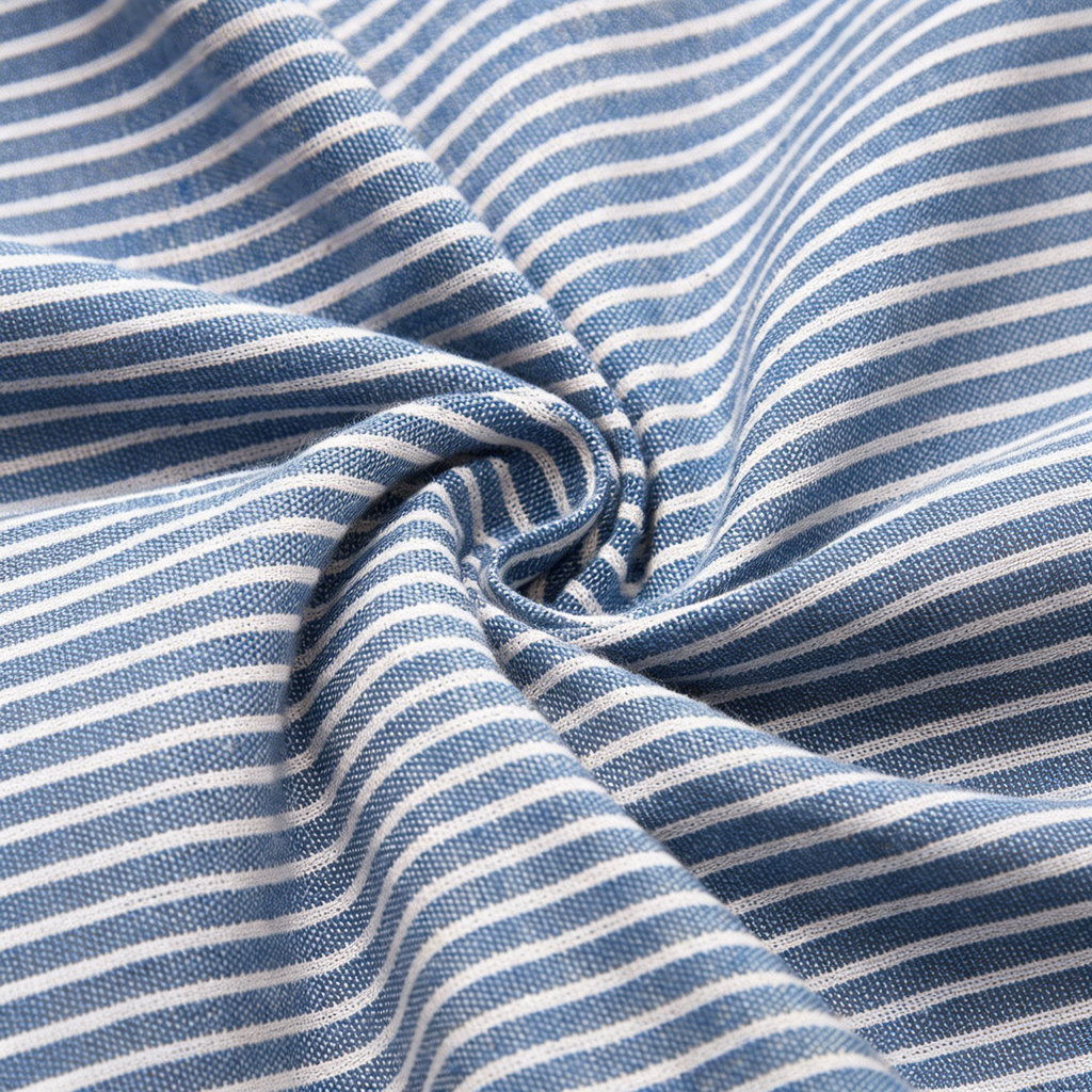 GatherLine™ | Women's Striped Linen Midi Dress