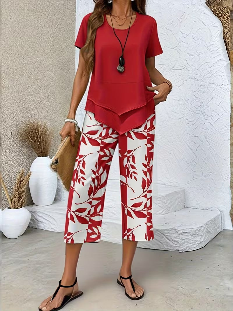 Arvessa — Leaf Print Breeze Set